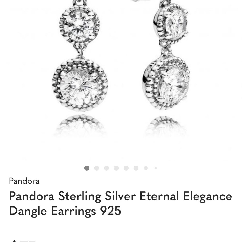 Pandora Silver Sparkling Dangle Earrings